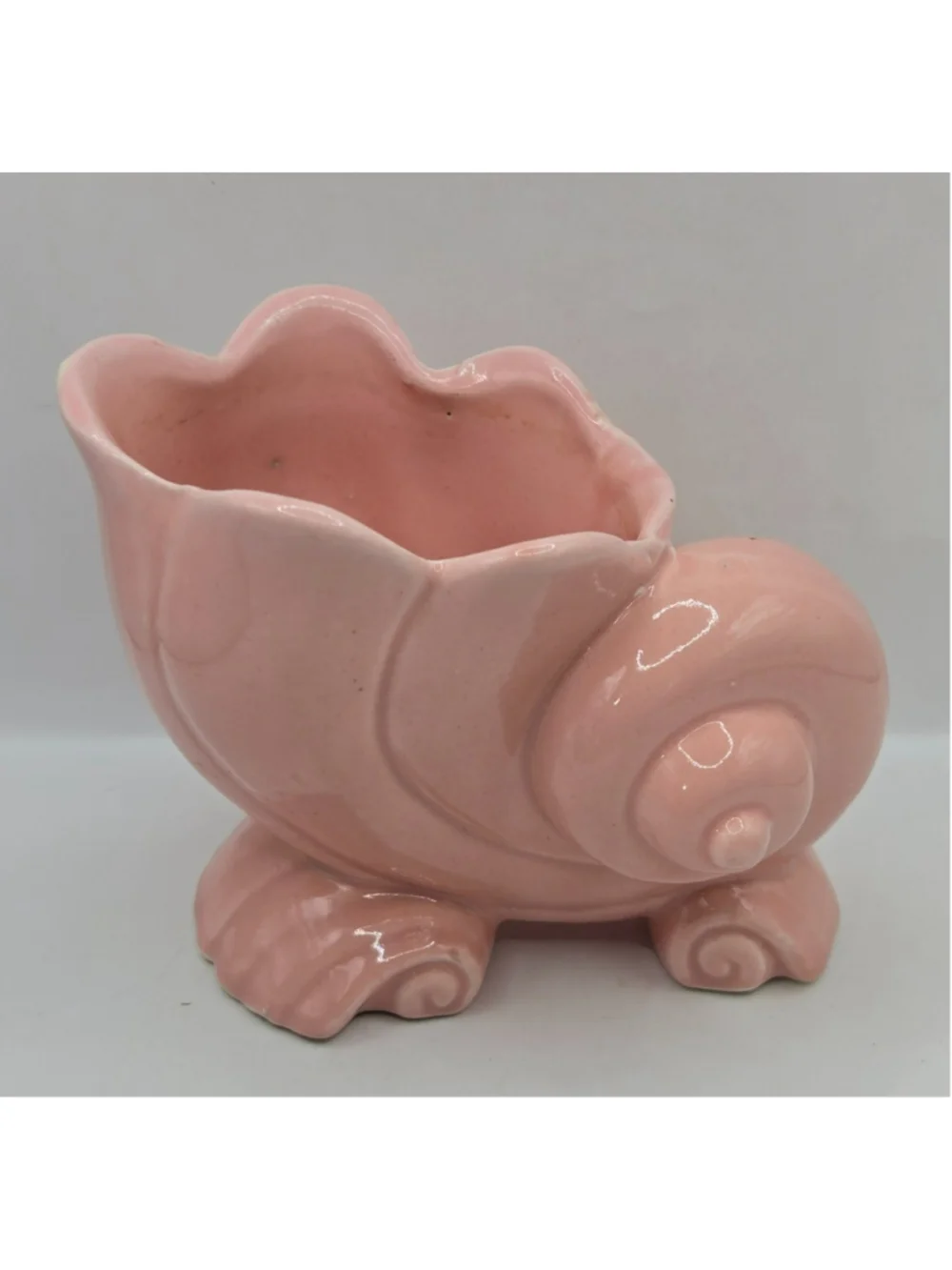 Mauve Seashell Planter, McCoy Pottery USA, MCM, Midcentury, Shell Pot Vintage